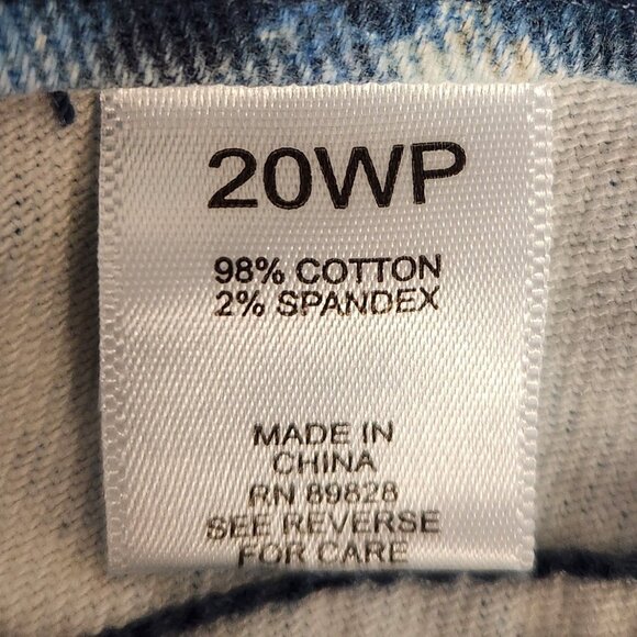 LOGO by Lori Goldstein 20W Petite Printed Boyfriend Jeans Blue Combo NWOT - Picture 5 of 6